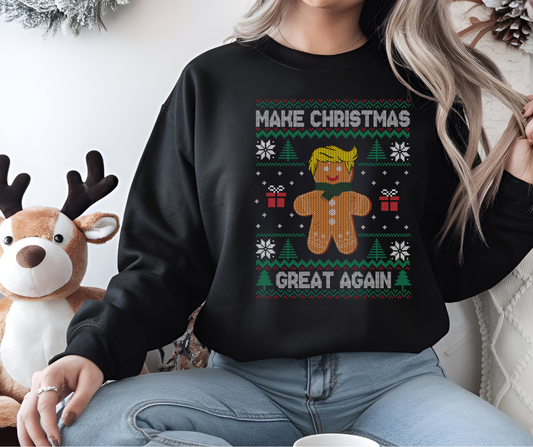 Make Christmas Great Again Trump Gingerbread Sweatshirt