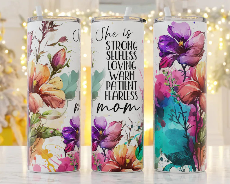 Mom: She is Strong - 20 oz. Tumbler